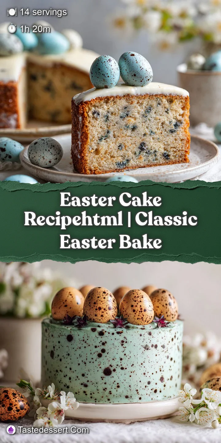 Close-up of Easter cake showing soft crumb and vibrant decorations. Sweet icing glistens over pastel sprinkles and sugared...