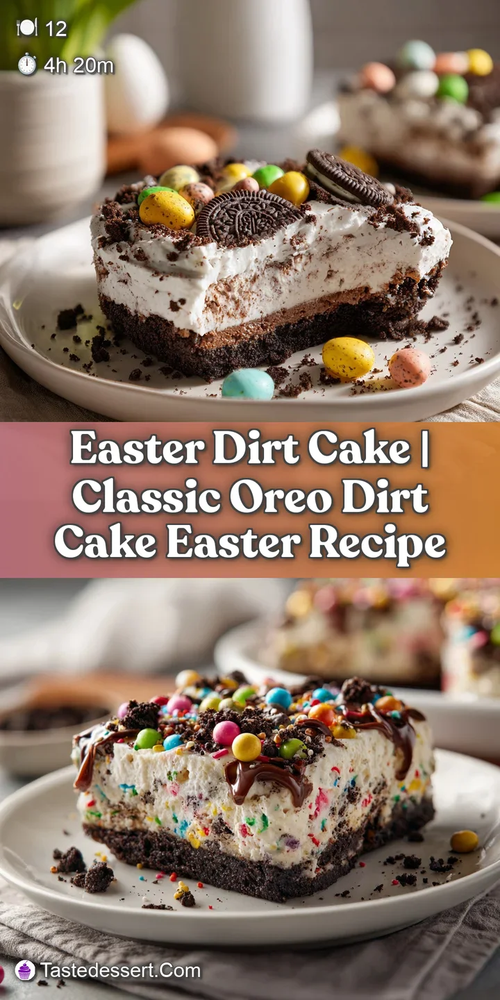 Close-up of creamy pudding layered with dark chocolate cookie crumbs and shiny gummy worms.