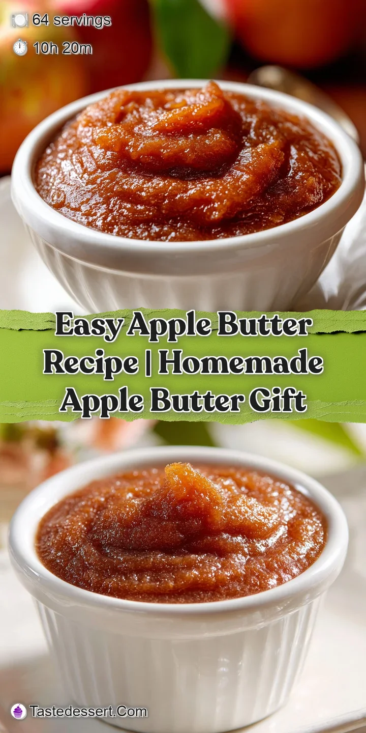 Thick, caramelized apple butter with a glistening surface and visible spice flecks, invitingly close and fragrant.