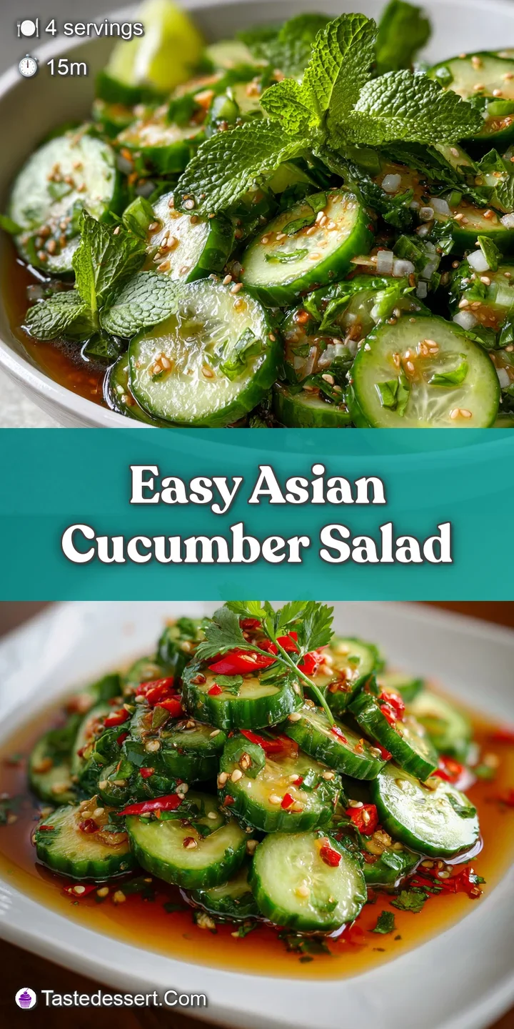 Close-up of crisp cucumber slices tossed in a savory dressing, sesame seeds clinging to the vibrant, juicy surface.