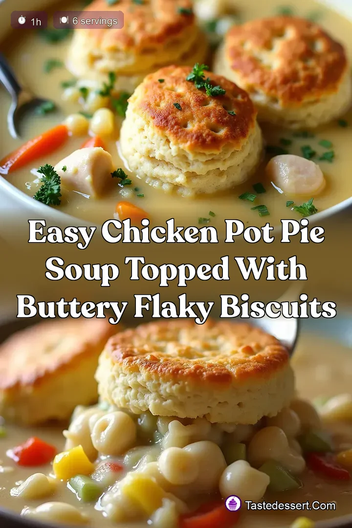 Easy Chicken Pot Pie Soup Topped With Buttery Flaky Biscuits