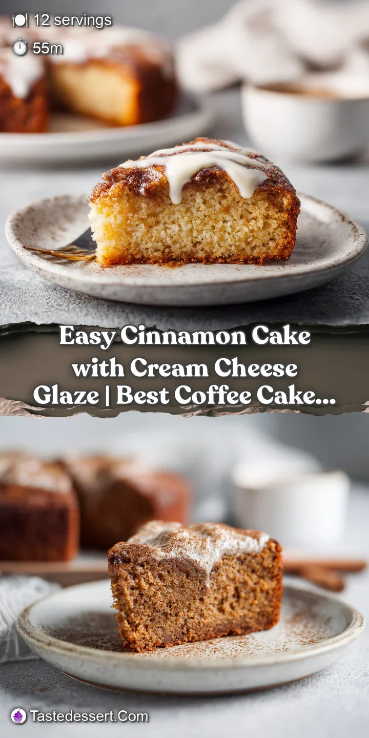 A close-up of fluffy cinnamon cake crumb, topped with thick, glistening cream cheese frosting.