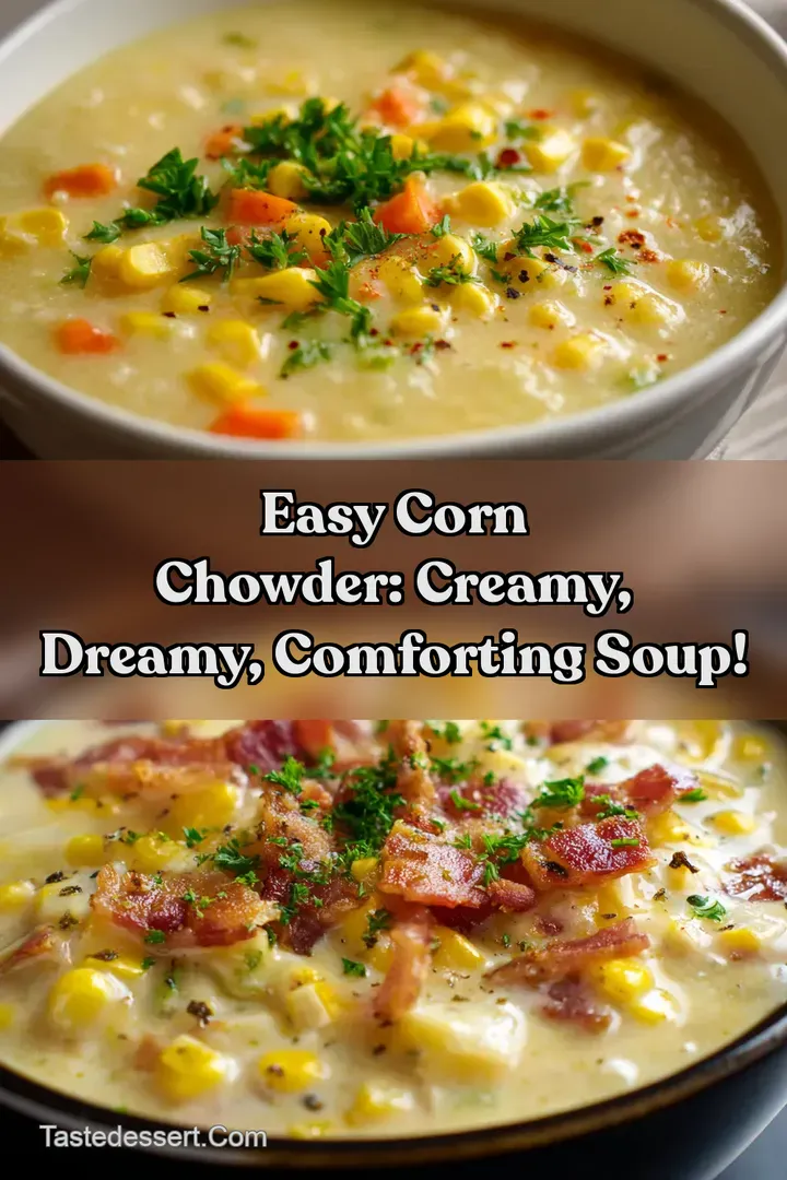 Easy Corn Chowder: Creamy Dreamy Comforting Soup! : PIN FOR LATER Easy Corn Chowder: Creamy Dreamy Comforting Soup!