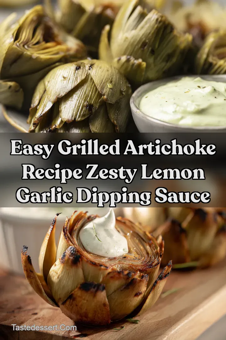 Easy Grilled Artichoke Recipe Zesty Lemon Garlic Dipping Sauce : PIN FOR LATER Easy Grilled Artichoke Recipe Zesty Lemon Garlic Dipping Sauce