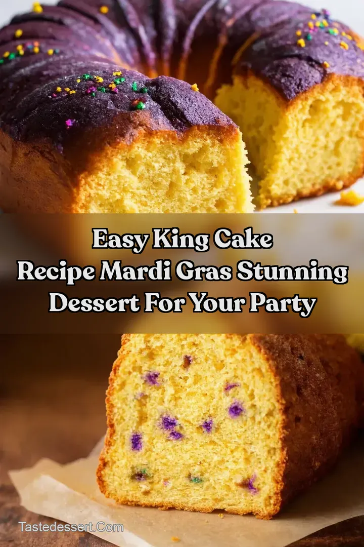 Easy King Cake Recipe Mardi Gras Stunning Dessert For Your Party : PIN FOR LATER Easy King Cake Recipe Mardi Gras Stunning Dessert For Your Party