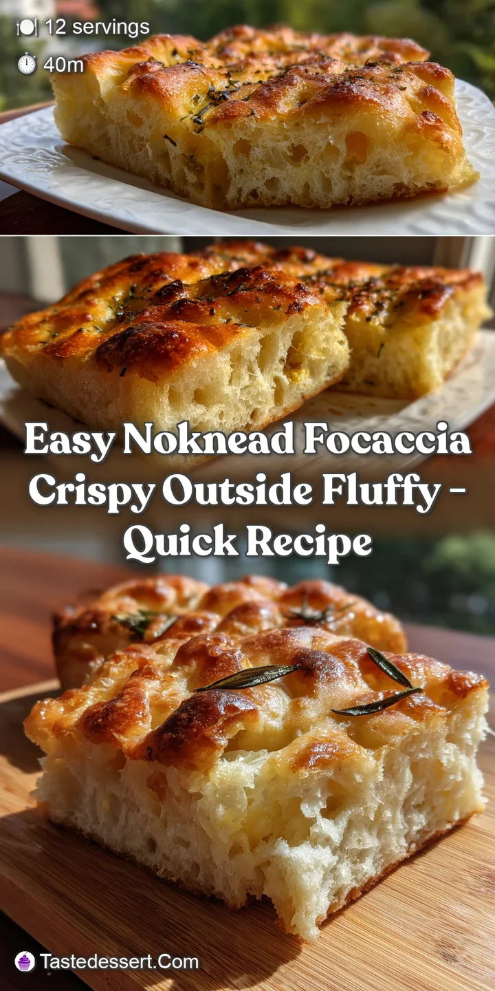 Golden, blistered focaccia with a perfectly crisp crust, olive oil glistening, and fluffy, airy interior.