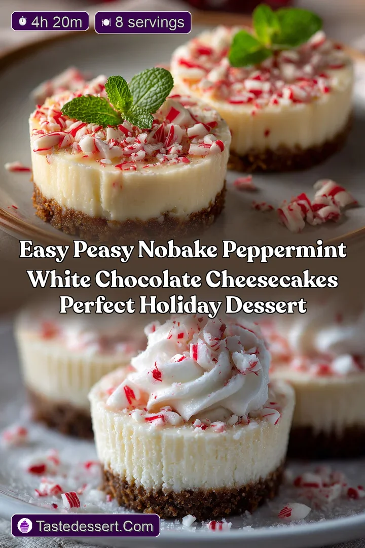 Easy Peasy NoBake Peppermint White Chocolate Cheesecakes Perfect Holiday Dessert