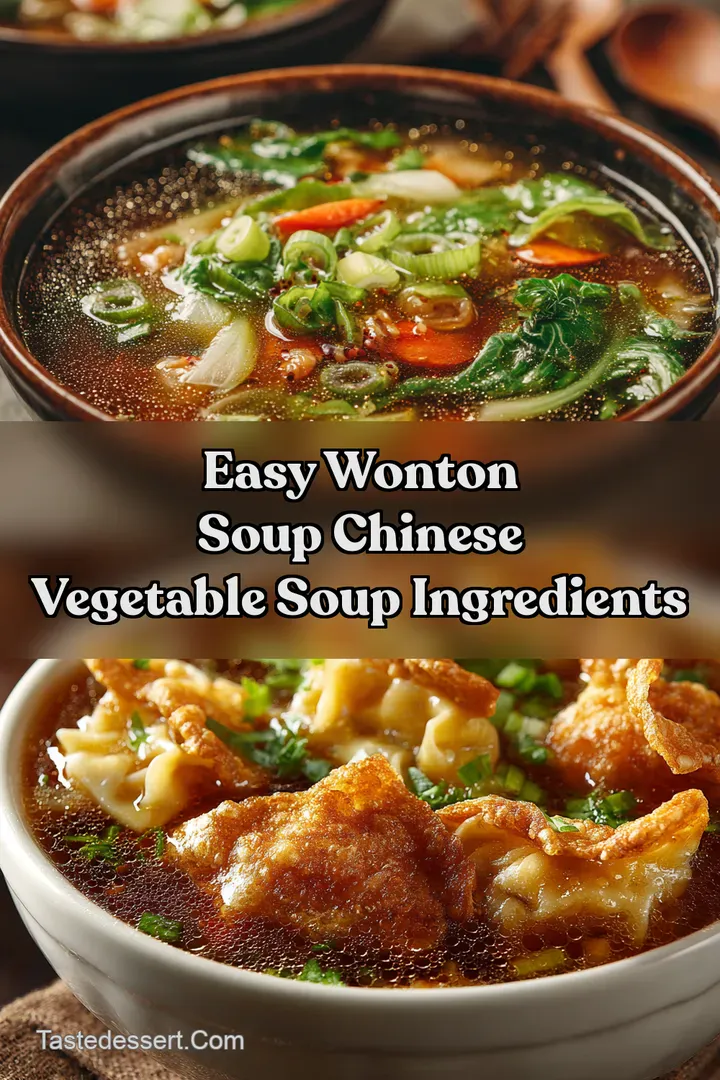 Easy Wonton Soup Chinese Vegetable Soup Ingredients
