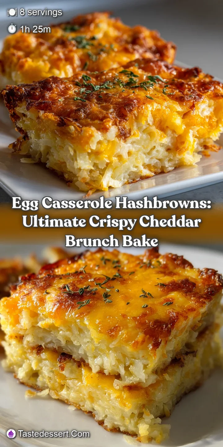 Egg Casserole Hashbrowns: Ultimate Crispy Cheddar Brunch Bake