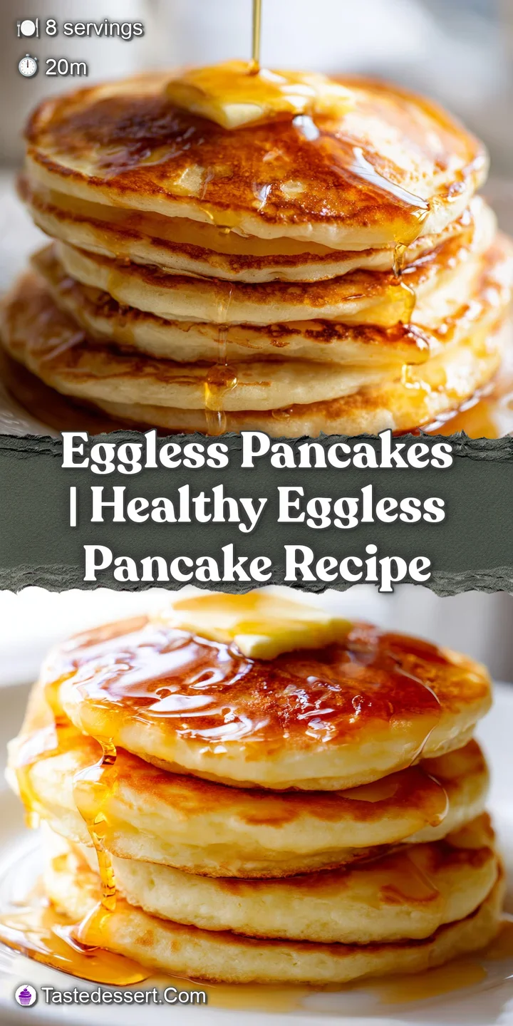 Close-up of thick, airy pancakes with golden edges and a river of translucent maple syrup dripping down the side.