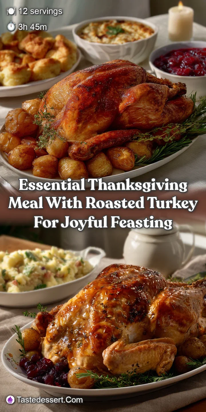 Close-up of juicy turkey skin with crispy edges, glistening from rendered fat, alongside stuffing and fresh herbs, enticin...