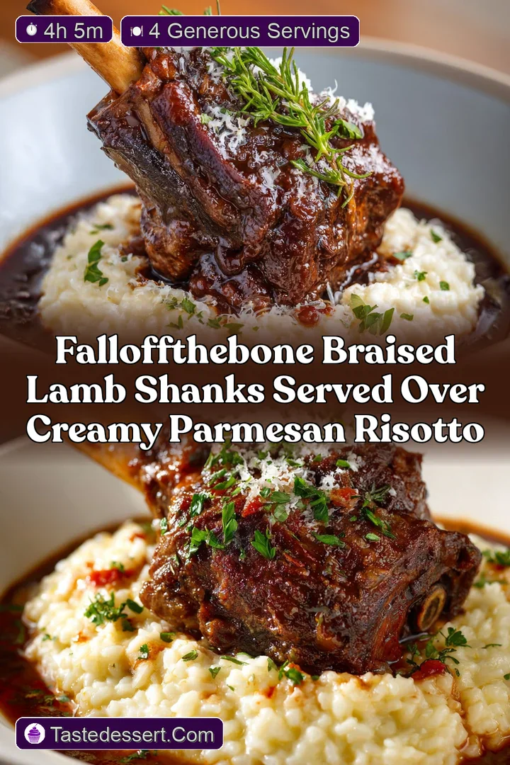 FallOffTheBone Braised Lamb Shanks served over Creamy Parmesan Risotto