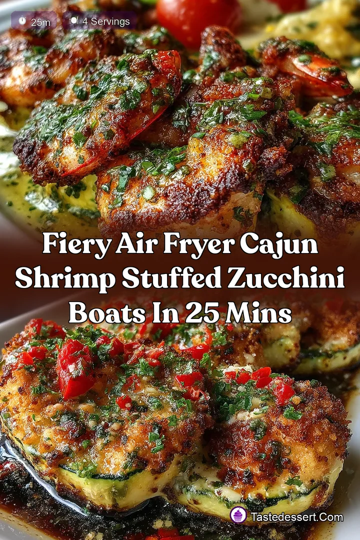Fiery Air Fryer Cajun Shrimp Stuffed Zucchini Boats in 25 Mins