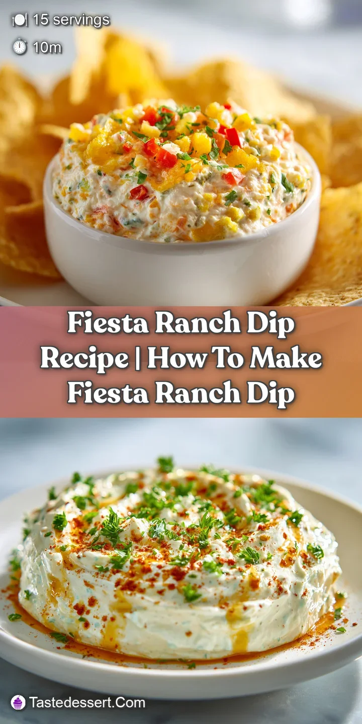 Close-up of a thick, luscious fiesta ranch dip, revealing creamy texture, flecks of red pepper, green cilantro, and a hint...