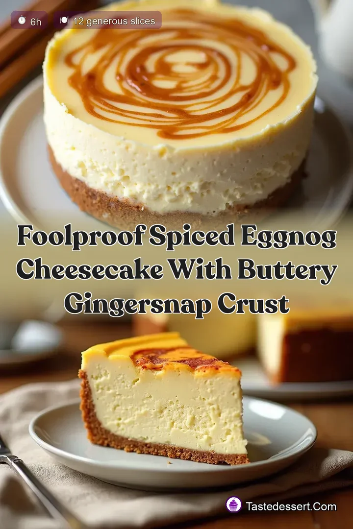 Foolproof Spiced Eggnog Cheesecake with Buttery Gingersnap Crust