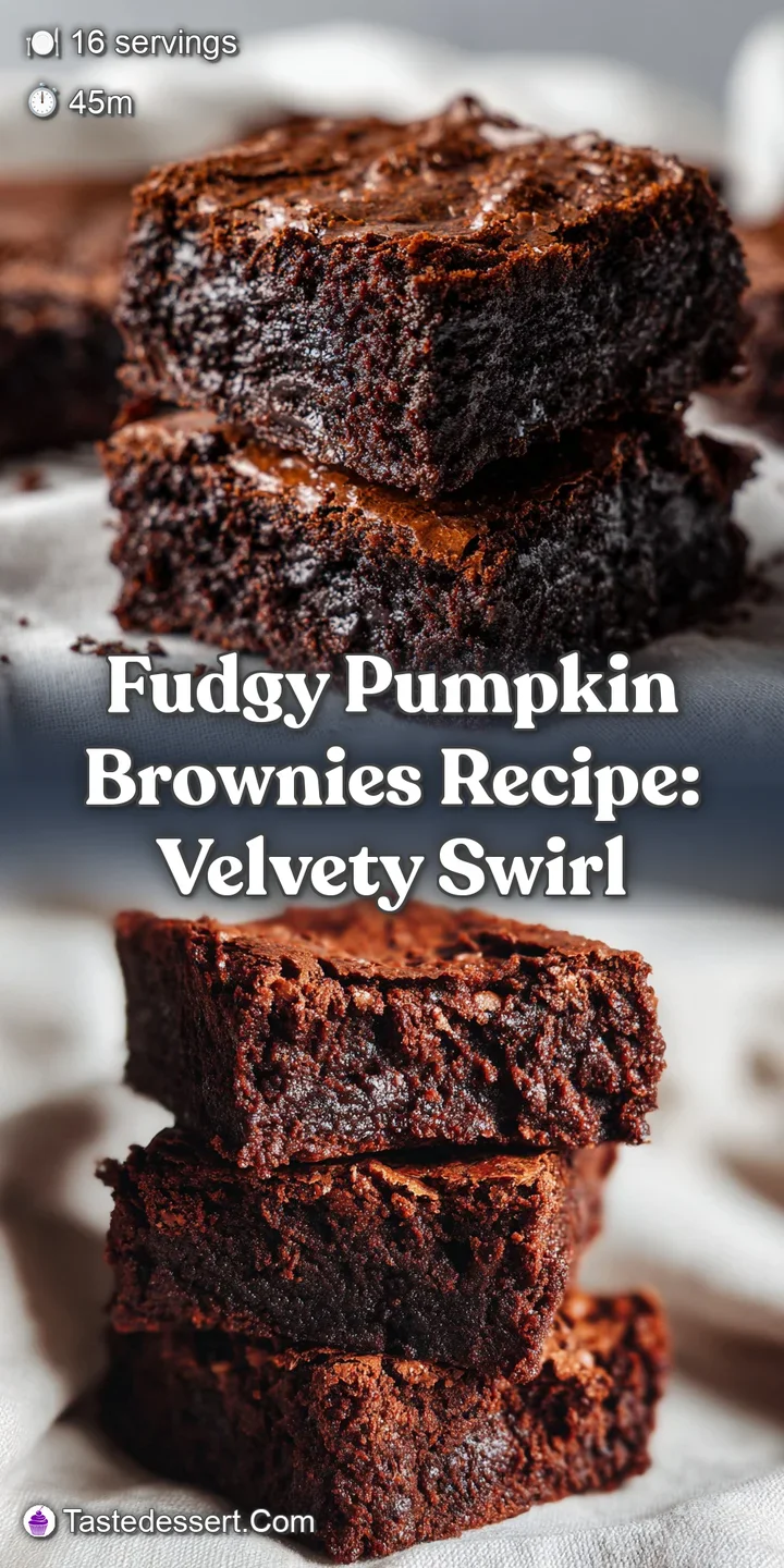 Close-up of a moist pumpkin brownie, revealing the dense, fudgy interior and a hint of spice. Delicious autumn treat!