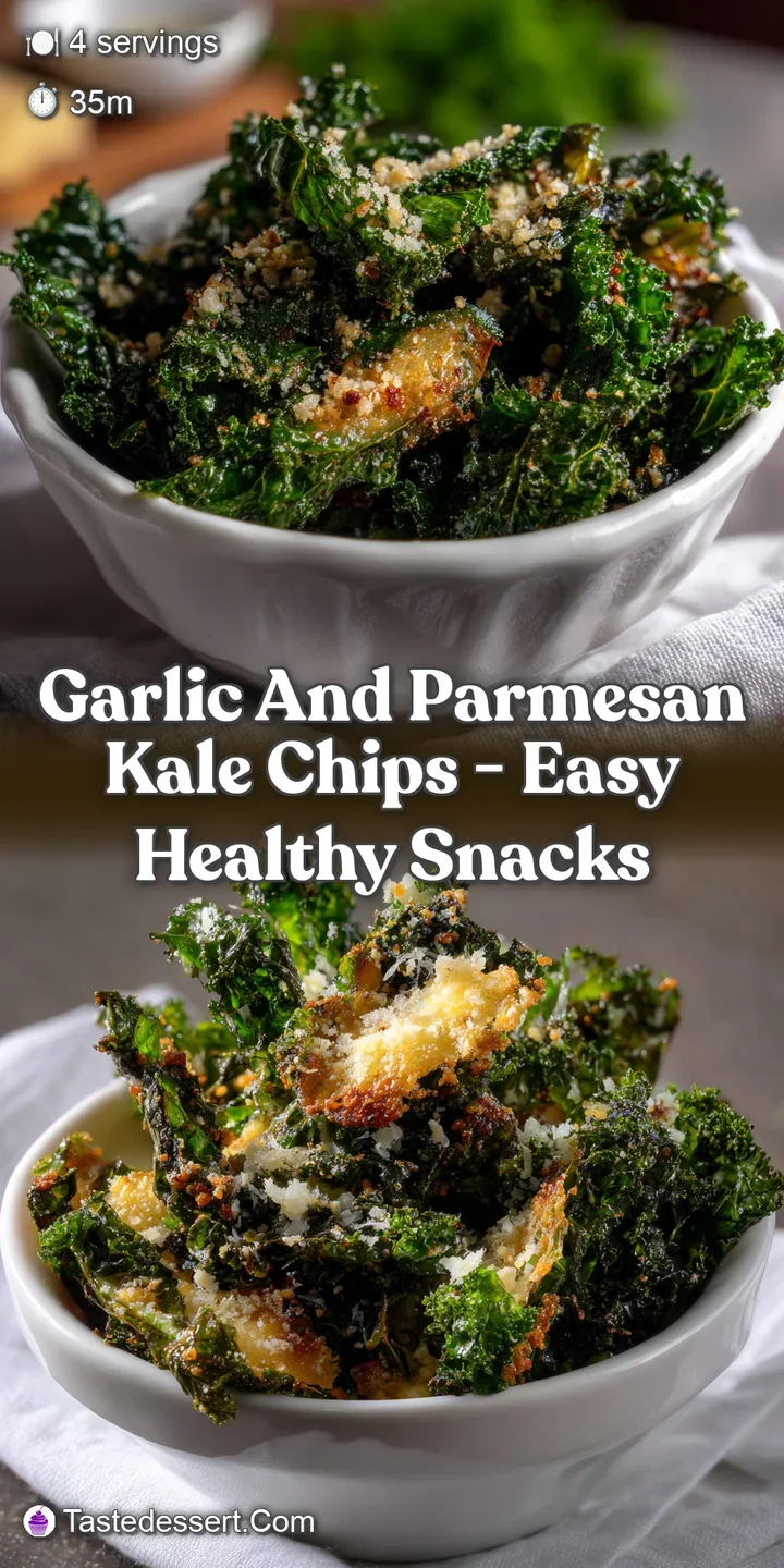 Garlic and Parmesan Kale Chips - Easy Healthy Snacks