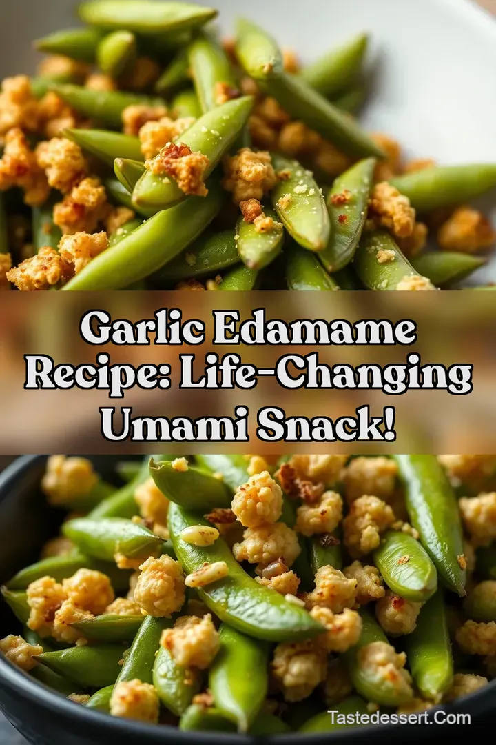 Garlic Edamame Recipe: Life-Changing Umami Snack! : PIN FOR LATER Garlic Edamame Recipe: Life-Changing Umami Snack!