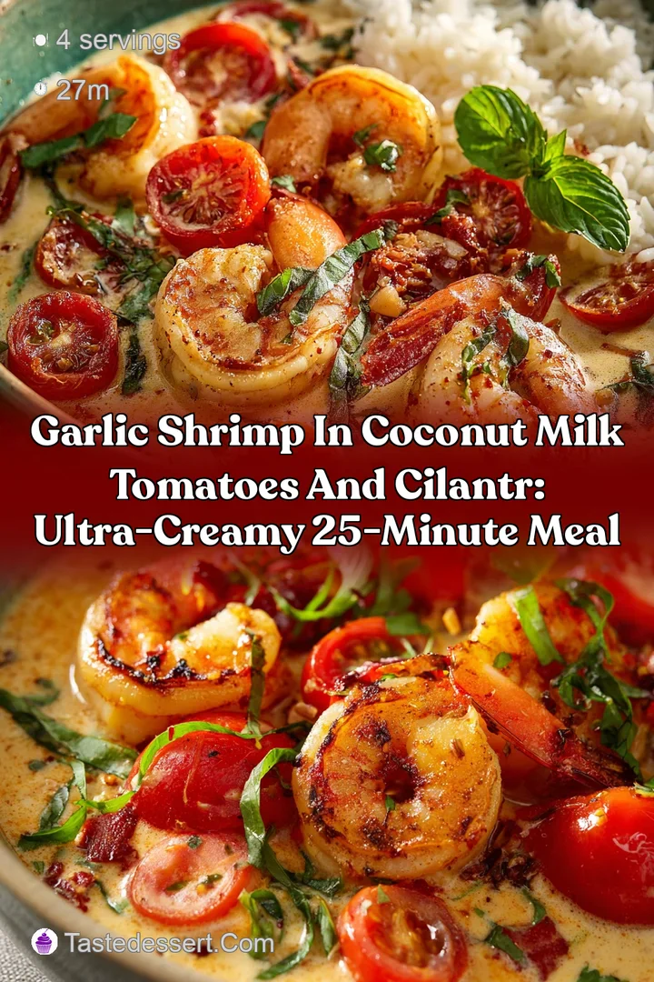 Garlic Shrimp in Coconut Milk Tomatoes and Cilantr: Ultra-Creamy 25-Minute Meal