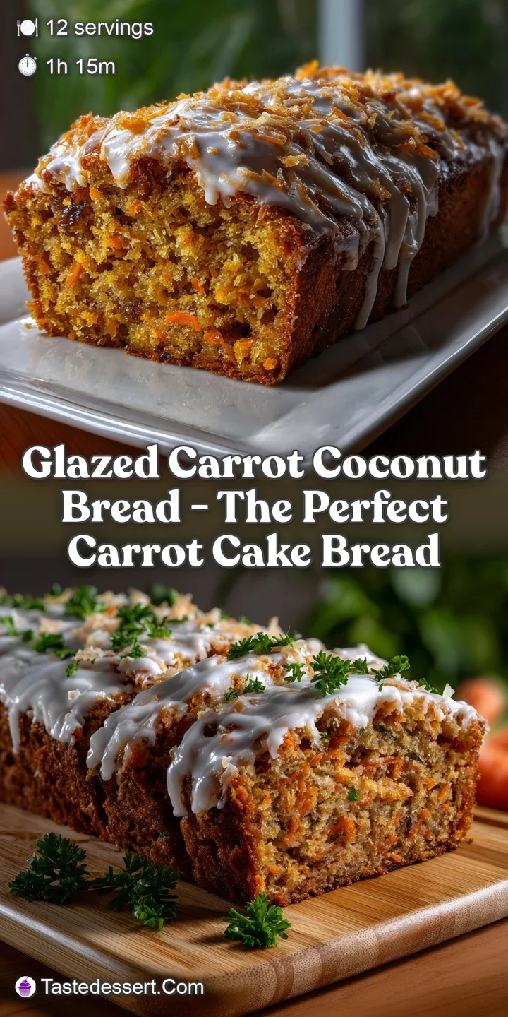Glazed Carrot Coconut Bread - The Perfect Carrot Cake Bread