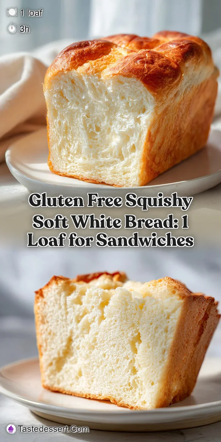 Close-up of a freshly baked gluten-free bread loaf, showing its soft, airy texture and slightly golden, bubbly crust.