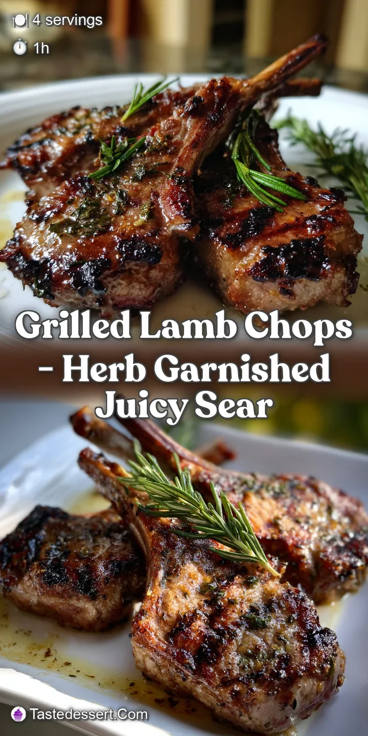 Grilled Lamb Chops - Herb Garnished Juicy Sear