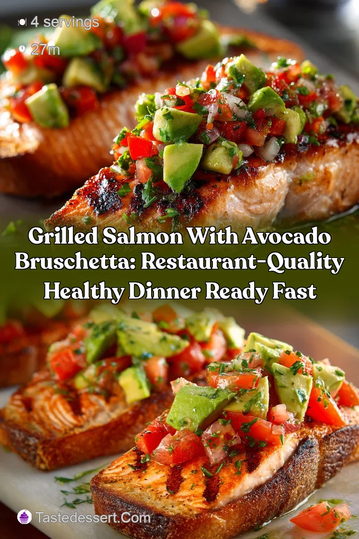 Grilled Salmon with Avocado Bruschetta: Restaurant-Quality Healthy Dinner Ready Fast