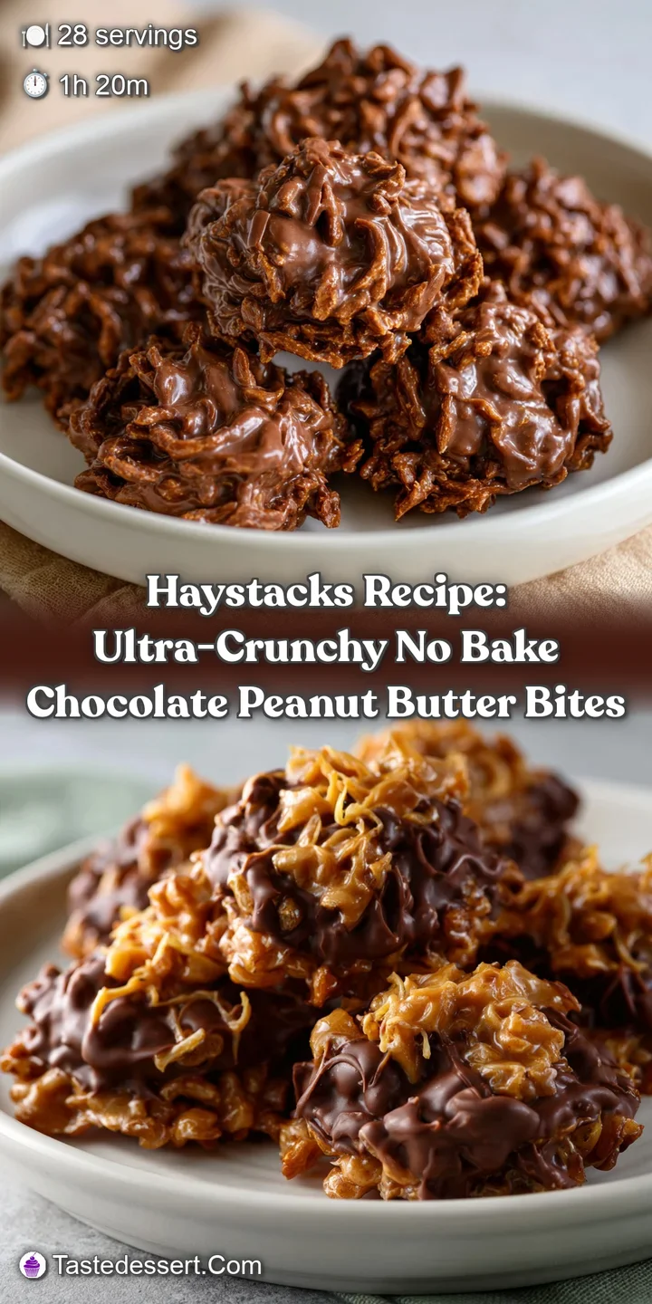 Haystacks Recipe: Ultra-Crunchy No Bake Chocolate Peanut Butter Bites