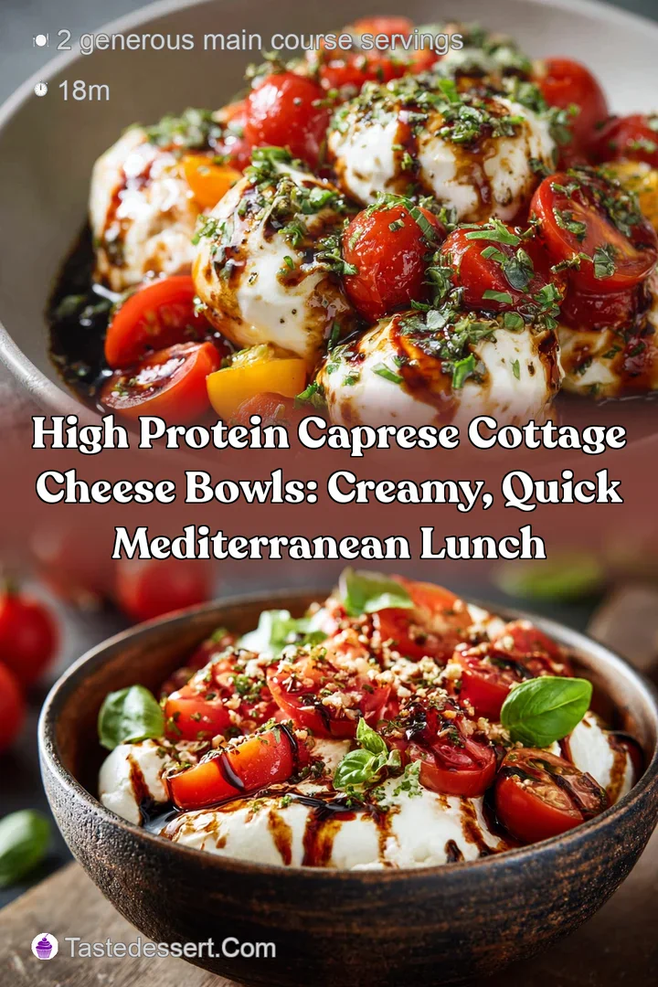 High Protein Caprese Cottage Cheese Bowls: Creamy Quick Mediterranean Lunch