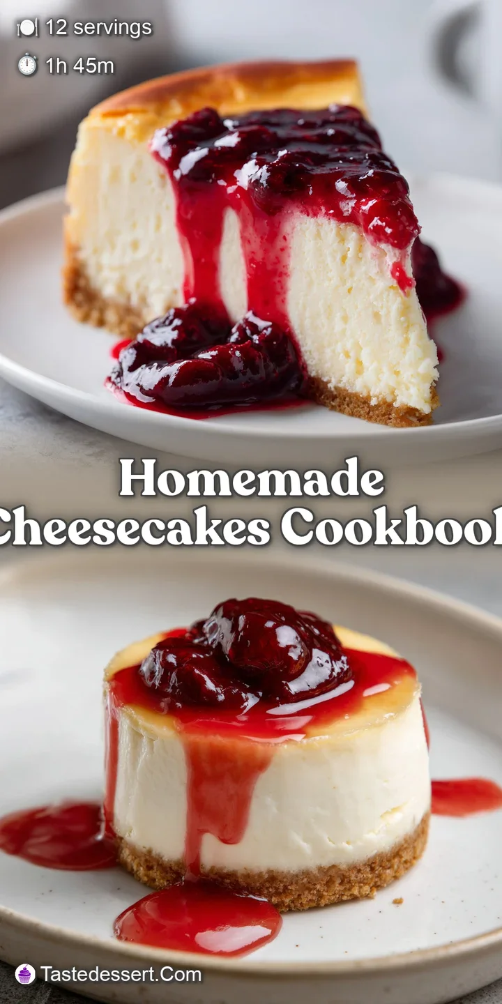 Close-up showing the cheesecake's incredibly smooth, rich texture, with slight browning on top and a creamy, pale-yellow h...