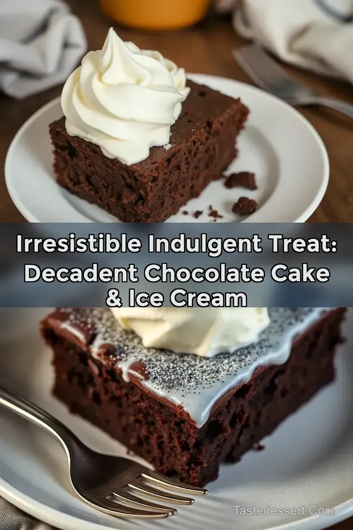 Irresistible Indulgent Treat: Decadent Chocolate Cake & Ice Cream