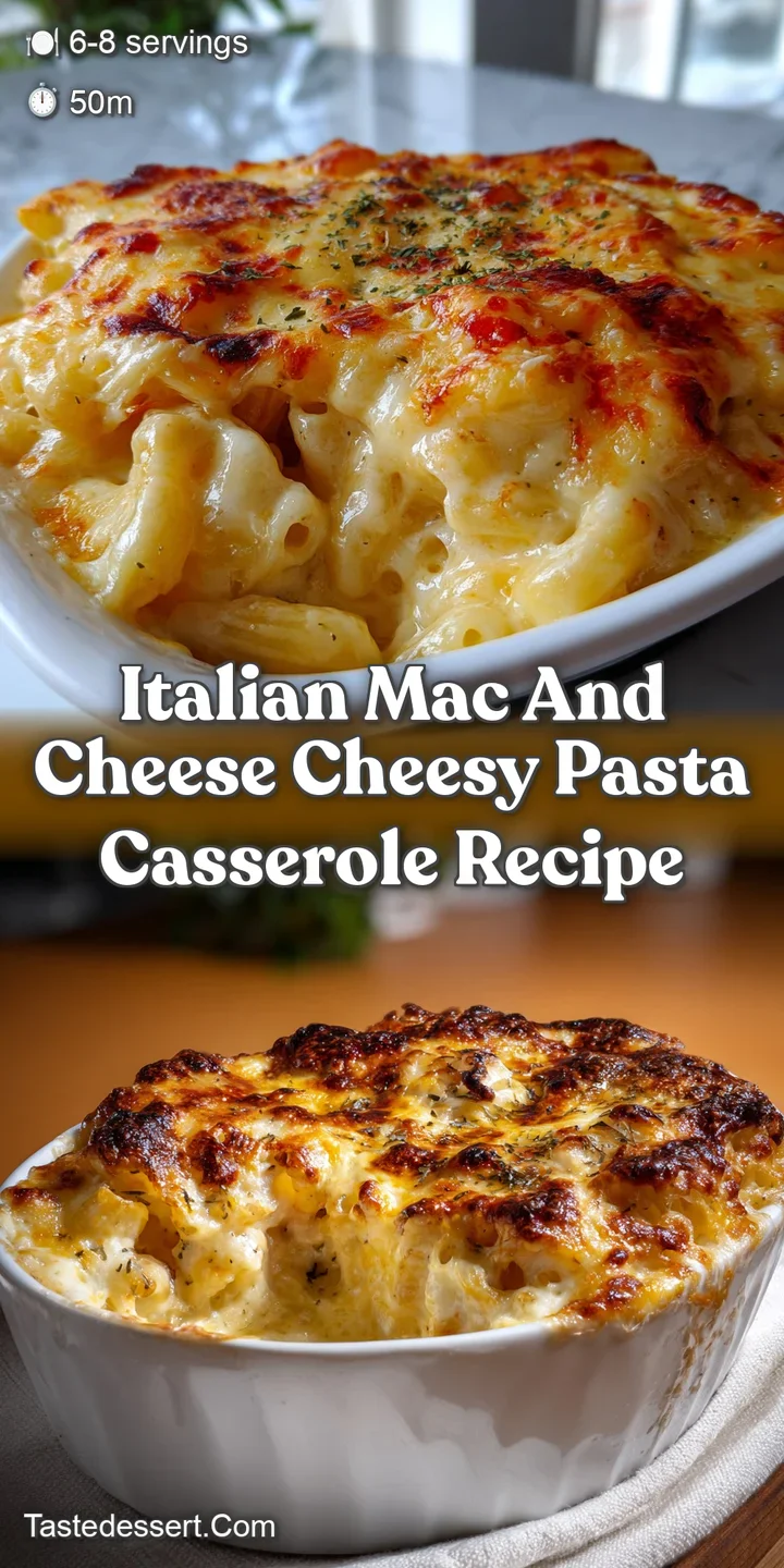 Italian Mac and Cheese Cheesy Pasta Casserole Recipe