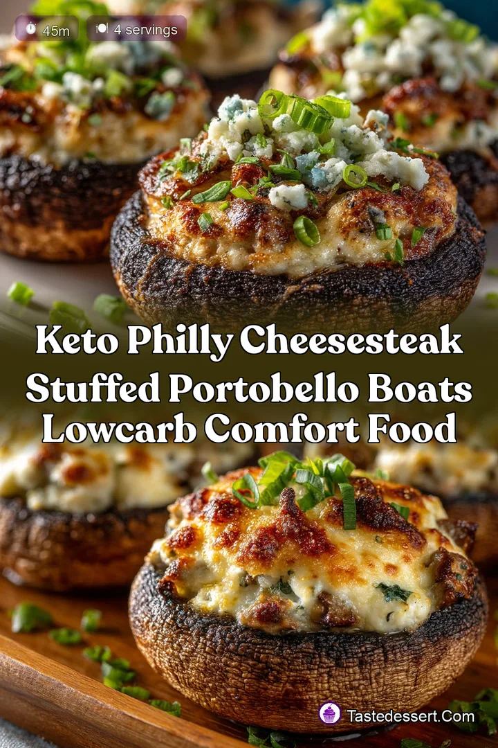 Keto Philly Cheesesteak Stuffed Portobello Boats LowCarb Comfort Food