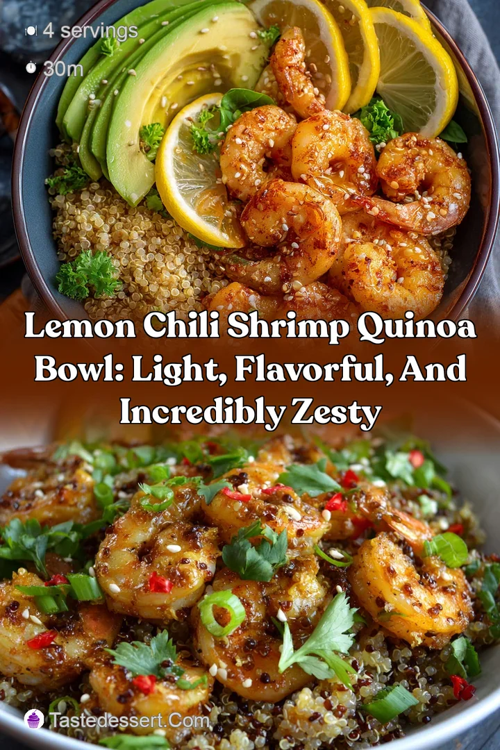 Lemon Chili Shrimp Quinoa Bowl: Light Flavorful and Incredibly Zesty