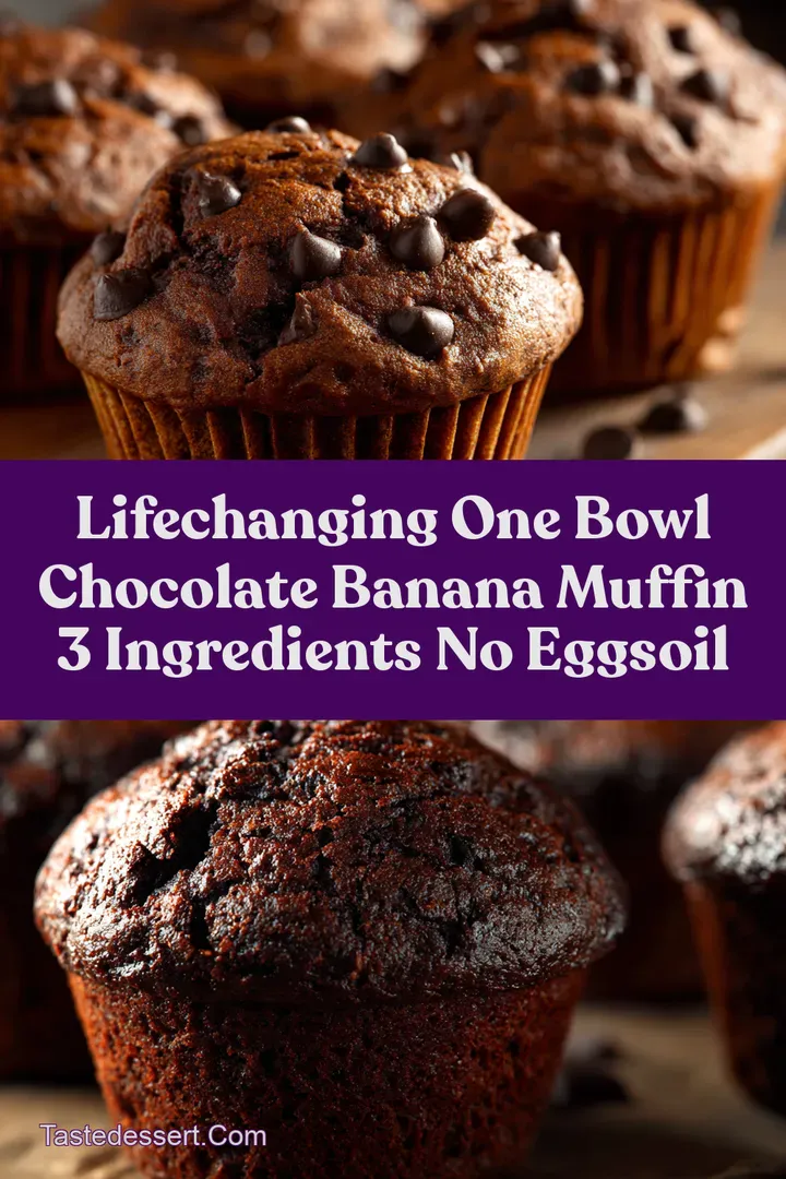 LifeChanging One Bowl chocolate banana muffin 3 ingredients No EggsOil