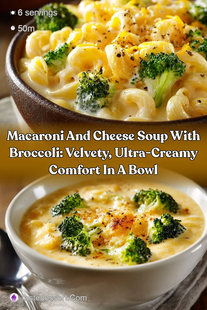 Macaroni and Cheese Soup with Broccoli: Velvety Ultra-Creamy Comfort in a Bowl