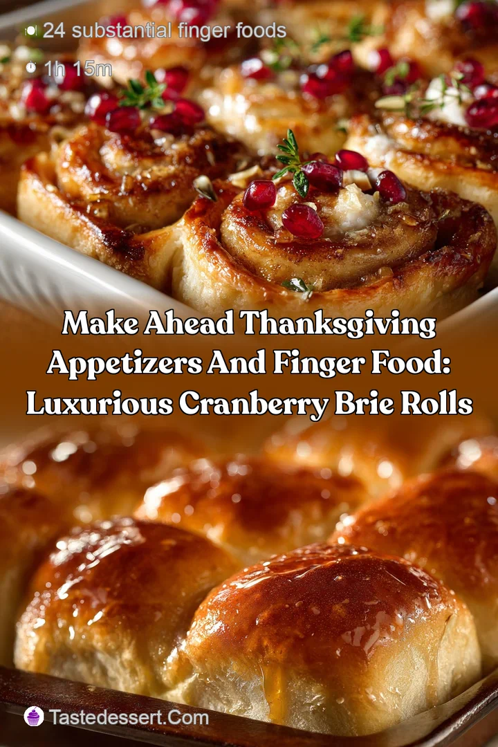 Make Ahead Thanksgiving Appetizers and Finger Food: Luxurious Cranberry Brie Rolls