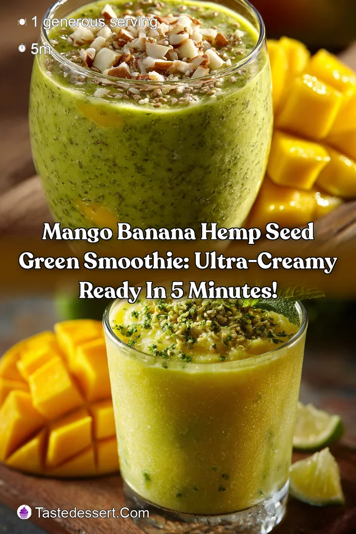 Mango Banana Hemp Seed Green Smoothie: Ultra-Creamy Ready in 5 Minutes!