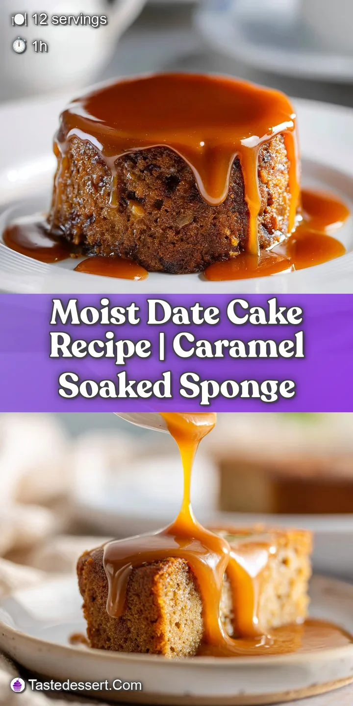 A close-up shot captures the rich, dark color and delightfully coarse crumb of a date cake, promising intense flavor in ev...