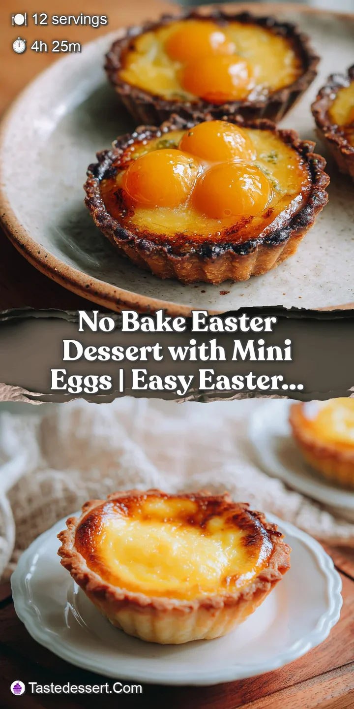 A close-up of smooth, pale dessert with glistening, cracked Mini Eggs providing bursts of color.