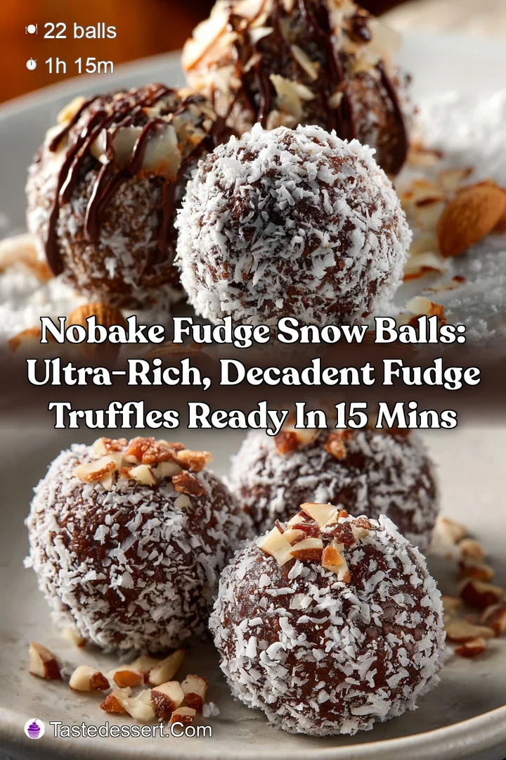 NoBake Fudge Snow Balls: Ultra-Rich Decadent Fudge Truffles Ready in 15 Mins