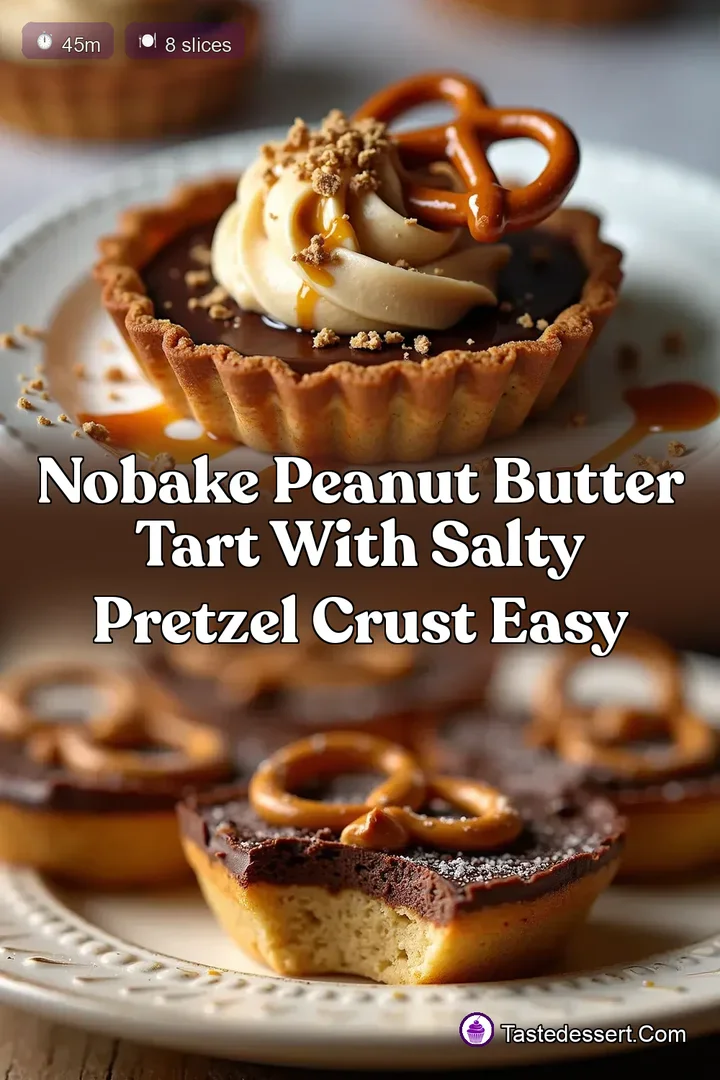 NoBake Peanut Butter Tart with Salty Pretzel Crust Easy