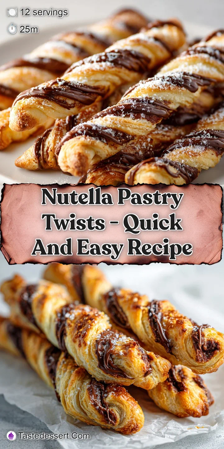 Close-up of a warm, freshly baked Nutella pastry twist. See the flaky texture and gooey chocolate filling. Irresistibly de...