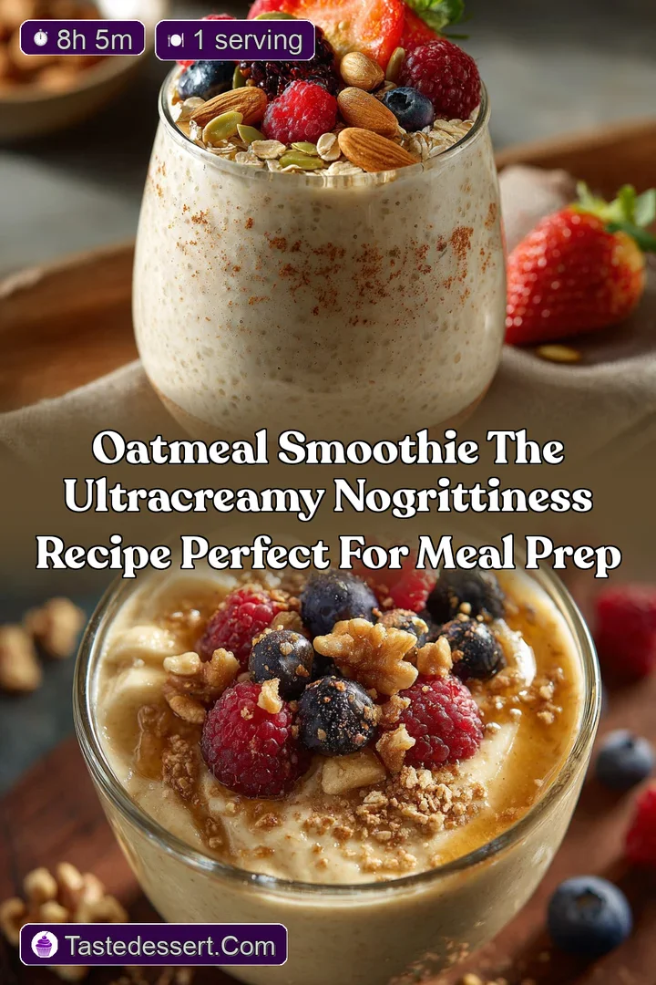 Oatmeal Smoothie The UltraCreamy NoGrittiness Recipe Perfect for Meal Prep