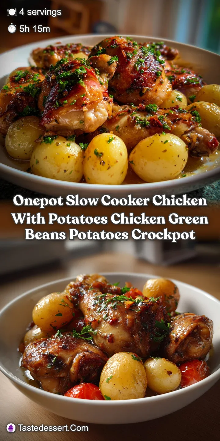 OnePot Slow Cooker Chicken with Potatoes Chicken Green Beans Potatoes Crockpot