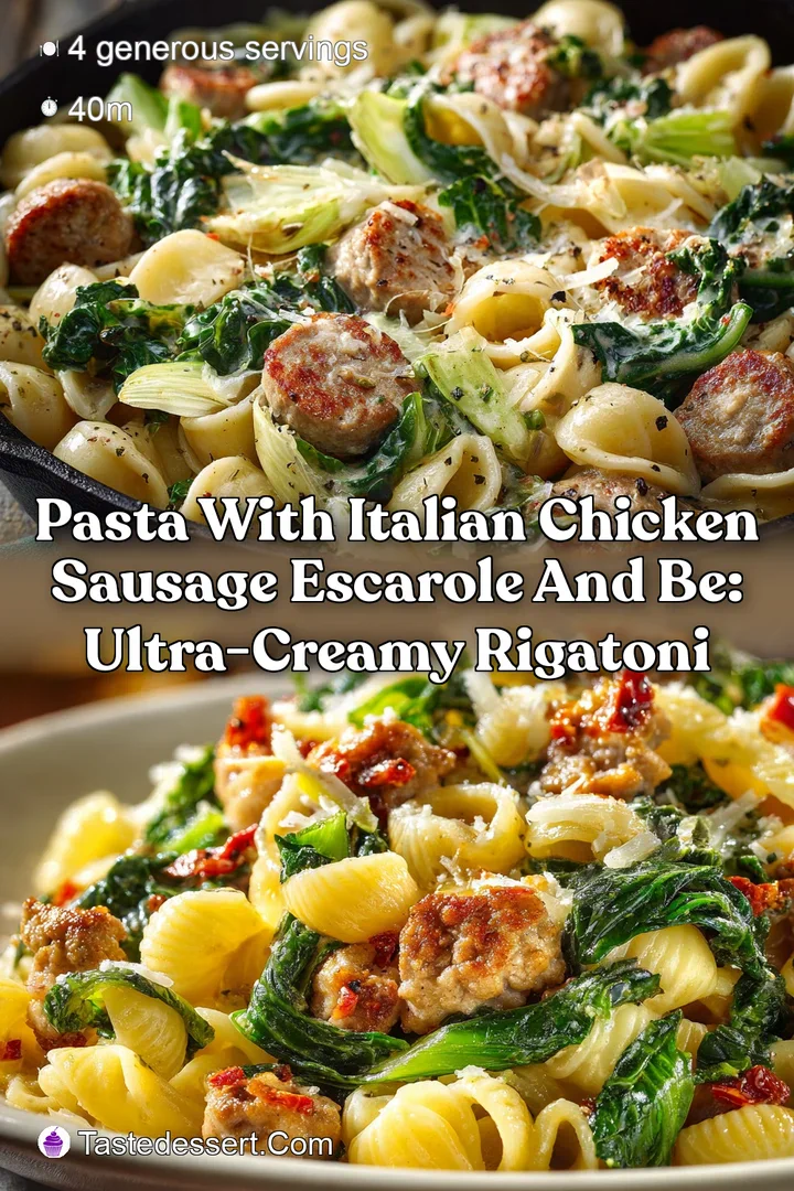 Pasta with Italian Chicken Sausage Escarole and Be: Ultra-Creamy Rigatoni