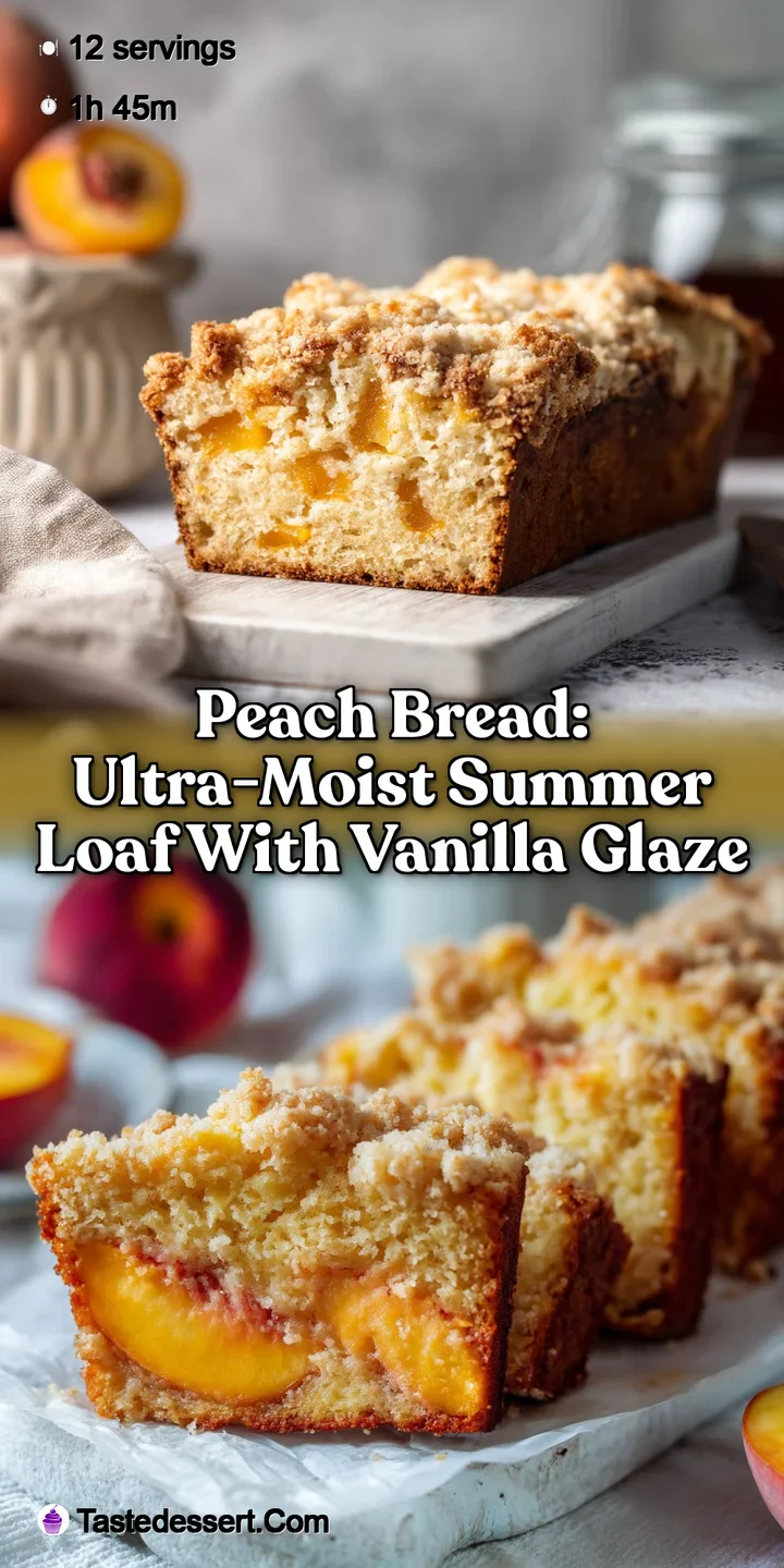 Peach Bread: Ultra-Moist Summer Loaf with Vanilla Glaze