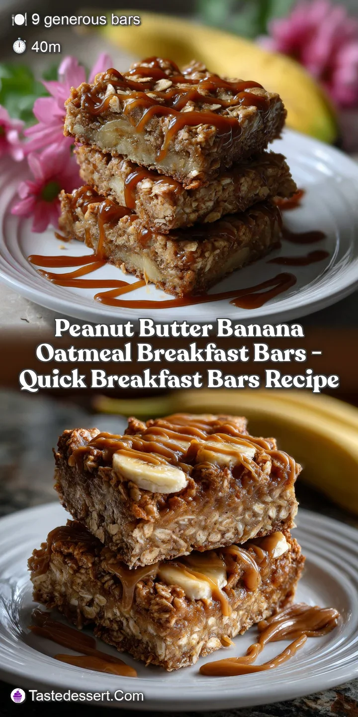 Peanut Butter Banana Oatmeal Breakfast Bars - Quick Breakfast Bars Recipe