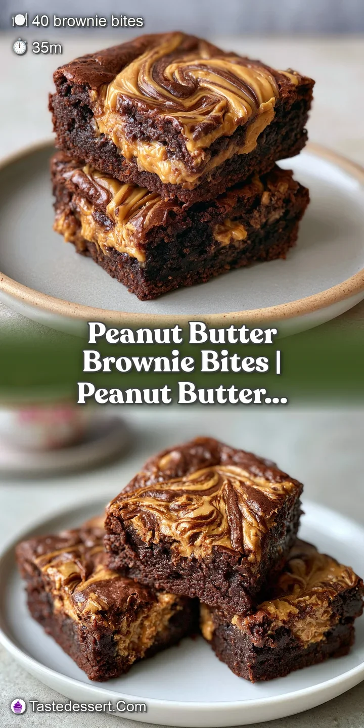 Macro shot of a fudgy chocolate square showing a gooey peanut butter center and a glossy, cracked surface.