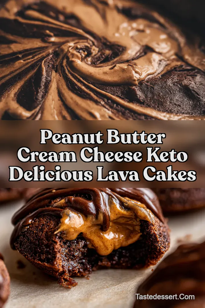 Peanut Butter Cream Cheese Keto Delicious Lava Cakes : PIN FOR LATER Peanut Butter Cream Cheese Keto Delicious Lava Cakes
